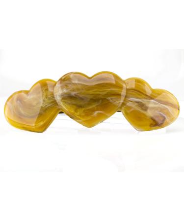 1pc heart patent clasp (3 hearts) approx. 11cm long and 3.5cm wide in horn - Made in Germany - WeLoveBeads