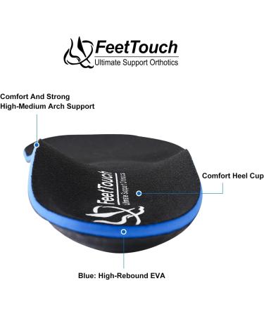High Arch Support Orthotics for Plantar Fasciitis - Carbon Fiber PU Insoles with Metatarsal Pad & PORON Cushion - Durable Foot Pain Relief for Men 13-13.5/Women 15-15.5 - Black - Buy Online on GoSupps.com