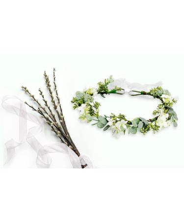 Green Leaf Crown for Bridal Hair Accessories - Bohemian Floral Headband for Wedding, Birthday, Party - Buy Online on GoSupps.com