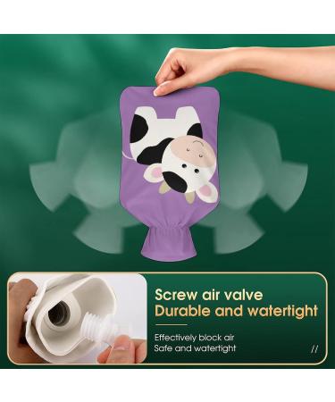 Cute Cow Hot Water Bottle with Plush Cover - Hand Warmer for Adults & Kids | 26.5x15.3cm - International Shipping Available - Buy Online on GoSupps.com