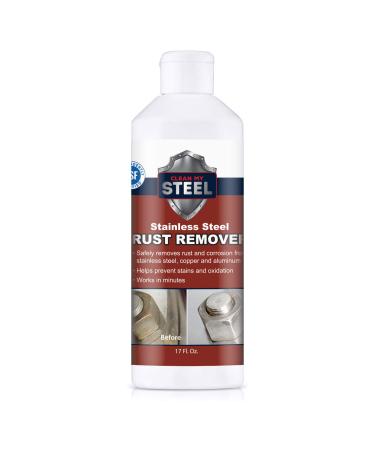 CLEAN MY STEEL Stainless Steel Cleaner and Rust Remover Restores Stainless Steel to its Original Look Fast Acting And Easy To Use (17 oz) 17 Fl Oz (Pack of 1)