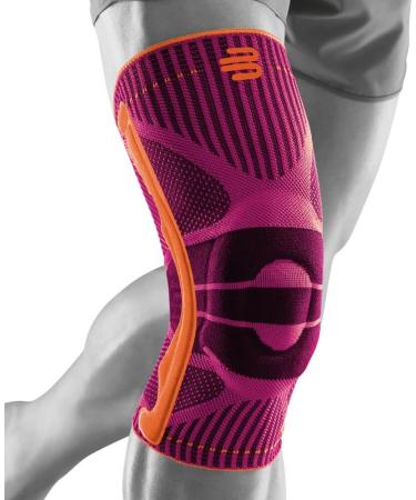 Bauerfeind Knee Support with Silicone Ring - Left/Right Fit - Pink L | Best Knee Brace for Pain Relief | International Shipping Available - Buy Online on GoSupps.com