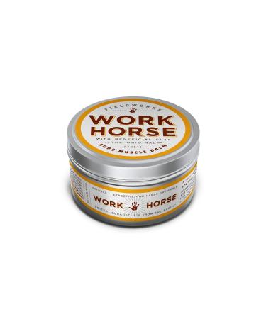 Muscle Warming Balm for Relieving Arthritis Back Pain Sore Muscles Joint & Chronic Pain. Quickly Reduces Bruises & Inflammation. Smells Great. Natural Relief by Work Horse 4 Ounce (Pack of 1)