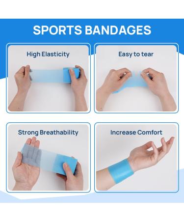 JBM 3 Pieces Foam Athletic Tape | Pre Wrap Sports Tape for Ankle Wrists & Knees | 2.4 Inches x 22 Yards | Black Pink Blue - Buy Online on GoSupps.com