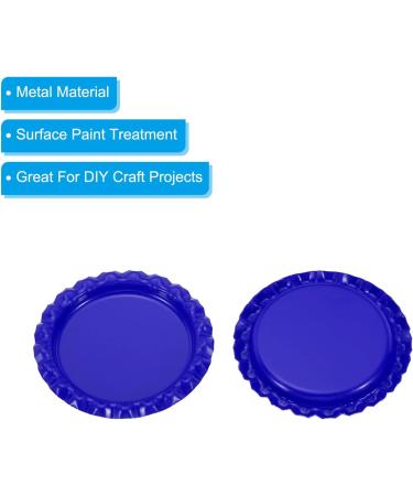 PATIKIL 1 Inch Flat Decorative Bottle Caps 50 Pack Craft Bottle Pendant Trays Double Sides Printed for DIY Pendants Craft Scrapbooks Dark Blue - Buy Online on GoSupps.com