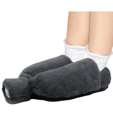 Selftek foot warmer without electricity foot warmers hot water bottle for the feet 2l large hot water bottle feet super soft and warm foot heat bottle for women men adults gray 35.5 x 30.5 cm