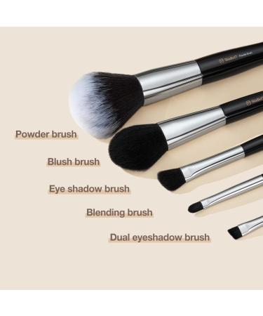 Travel Makeup Brush Set - 5 Pcs Essential Face & Eye Brushes | Portable Travel Makeup Kit with Pouch & Brush Cover | Shop Now for International Delivery - Buy Online on GoSupps.com