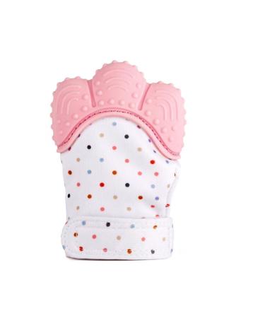 Funky Planet Baby Bite Glove & Bandana Bib - Safe Teething Toy for Infants - Silicone Rustling Gear for Dental Aid - Pink - Buy Online on GoSupps.com