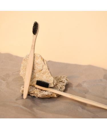 Wooden Toothbrush Set | Biodegradable Charcoal Neem & Bamboo - Eco-Friendly Oral Care (4 Pack - Buy Online on GoSupps.com