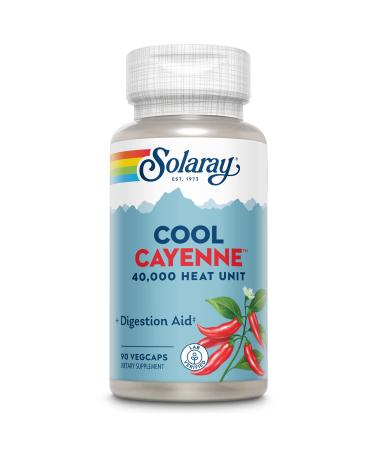 Solaray Cool Cool Cayenne 40,000 HU | Healthy Digestion, Circulation, Metabolism & Cardiovascular Support | 90 VegCaps