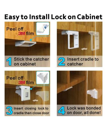Improved Magnetic Cabinet Locks - Child Safety Locks (6 Locks & 2 Keys) | No Drilling Required | Secure Your Home - Buy Online on GoSupps.com