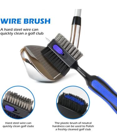 THIODOON 2 Pack Golf Club Brushes & Groove Cleaner - Magnetic Keychain, Oversized Brush Head, Retractable Spike, Non-Slip Handle, Comfortable Grip - Black & Blue (Straight Handle) - Buy Online on GoSupps.com