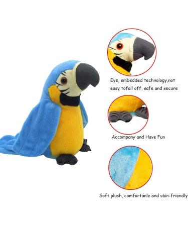 iNszkoos Talking Parrot Electronic Mimicry Pet Plush Toy - Fun Learning Toy for Kids, Funny Pronunciation, Blue - Buy Online on GoSupps.com