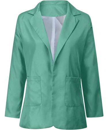 oelaio 2023 Fall Thin Blazers Women Work Office Jacket Charming Suit Coat Slim Fit Long Cardigans Business Casual Clothes Dark Green Medium - Buy Online on GoSupps.com