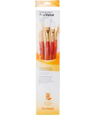 Synthetic White Taklon Brush Set - 5 Pack | High Quality Value Brushes - Buy Online on GoSupps.com