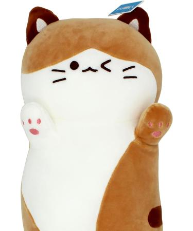 Vintoys Sleeping Cat Long Hugging Pillow 26 Brown Stuffed Animal Plush Toy - Buy Online on GoSupps.com