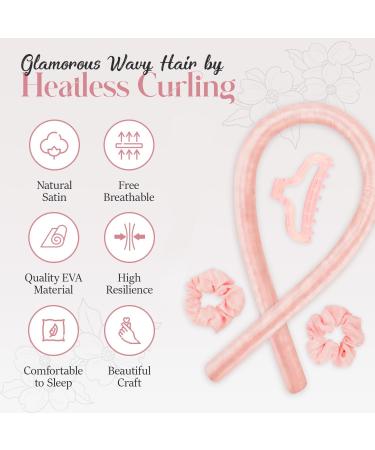 Heatless Curlers Headband -Heatless Curling Rod Headbands Satin set overnight hair no heat curling Wave Roller curler Styling Tools for Long Medium Hair Pink Pack of 1 (Pink) - Buy Online on GoSupps.com