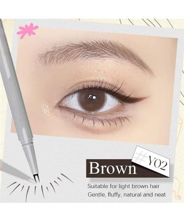 Double Tip Lower Eyelash Pencil Double Tip Eyelash Pencil Waterproof Liquid Eyeliner Pen Super Slim Eye Liner Eyelash Pencil Long Lasting Sweat Proof Without Taking Off Makeup (2PCS+Brown) - Buy Online on GoSupps.com