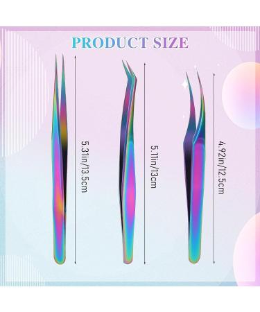 3Pcs Eyelash Extension Tweezers Set - Straight & Curved Styles for Classic Individual Extensions - Buy Online on GoSupps.com