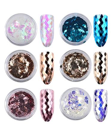 Artlalic 6-Pack Ultra-Small Laser Sparkling Diamond Nail Glitter Sequins - Stunning Nail Art Decoration & Sequin Stickers for DIY Nail Designs - Buy Online on GoSupps.com