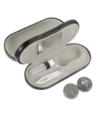 Hapinary 1 set of glasses case with double usage purpose lens tank travel box suitcase kit contact bag in travel size glasses case with two glasses travel metal travel bag portable as shown 3 15.8x7.4cm