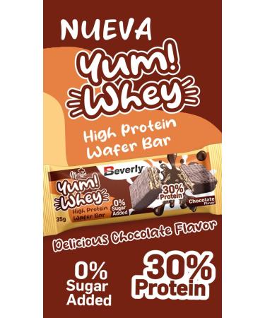 Beverly Yum Whey Bar 30% Protein | 35g Chocolate Wafer Bar | Case of 24 Bars | No Added Sugars | High Protein | Muscle Recovery Energy & Strength - Buy Online on GoSupps.com