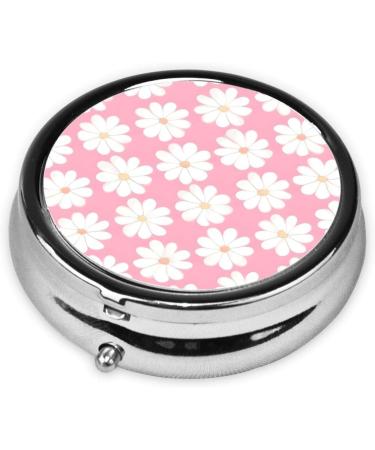 Camellia Pattern Round Pill Box | Portable 3-Compartment Organizer for Travel & Purse - Shop Now - Buy Online on GoSupps.com