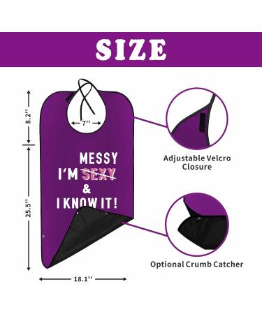 Adult Bibs for Elderly - Washable Dining Clothing Protector with Crumb Catcher | Waterproof Feeding Bib for Men and Women - Funny & Mess-Proof - Buy Online on GoSupps.com