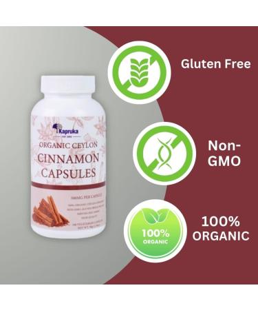 Organic Ceylon Cinnamon Capsules 1000 mg Per Serving 100% Organic Ceylon Cinnamon Pills Non GMO Gluten Free 100 Capsules Heart & Metabolism Support Vegan Capsules for Men and Women - Buy Online on GoSupps.com