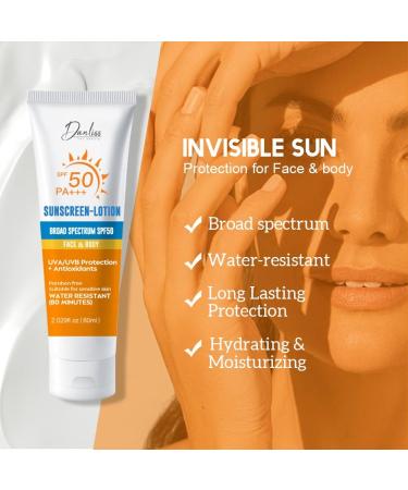 Travel Size Sunscreen Spray SPF 50 - Hydrating Broad Spectrum Face Lotion with Hyaluronic Acid - Buy Online on GoSupps.com
