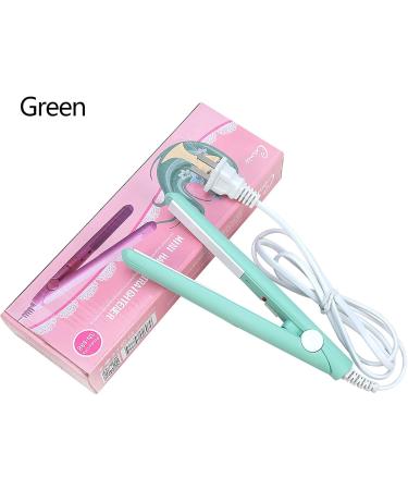 Ejoyous Portable 2 in 1 Mini Hair Straightener - 190 Ceramic Tourmaline Flat Iron & Curler for Short Hair & Bangs | Matcha Green | International Shipping Available - Buy Online on GoSupps.com