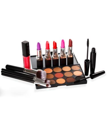 Ultimate All-in-One Mineral Makeup Set - Complete Kit with Eyeshadow Lipstick Blush Brushes Contour Gloss Mascara - Vegan & Cruelty-Free - Deep Blonde & Redhead - Made in USA - Buy Online on GoSupps.com