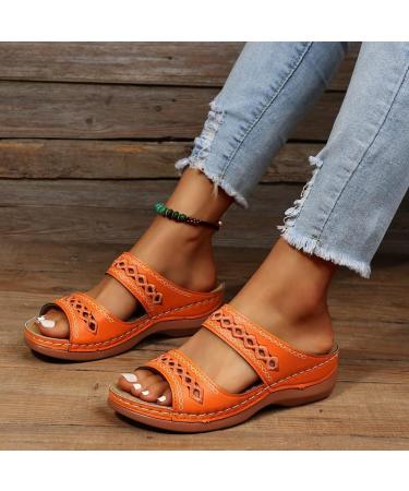 Perfectchose Leather Orthopedic Arch Support Wedge Sandals - Brown 36 | Diabetic & Orthopedic Walking Sandals for Women - Perfectchose.com - Buy Online on GoSupps.com
