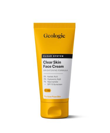 Geologie Clear Skin Face Cream | Clear System Daily Moisturizer with SPF15 for Acne-Prone Skin | Azelaic Acid Niacinamide & Hyaluronic Acid | Lightweight & Oil Free | 60 ML 2 Fl Oz (Pack of 1)