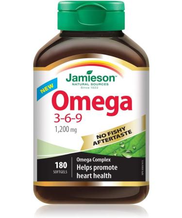 Jamieson NFA Omega 3-6-9 180 Softgels & Chewable Vitamin C 500 mg - White Juicy Peach Flavour 120 Count (Pack of 1) SUPPLEMENT + VITAMIN 9221 - Buy Online on GoSupps.com