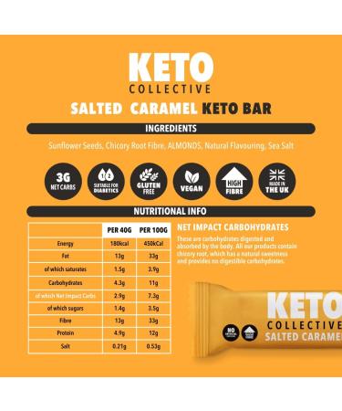 Keto Collective Keto Bars - 15x40g Mixed Variety Box | Low Carb, High Fibre, Source of Protein | Gluten Free, Vegan | 3g Net Carbs | Natural Ingredients - Buy Online on GoSupps.com