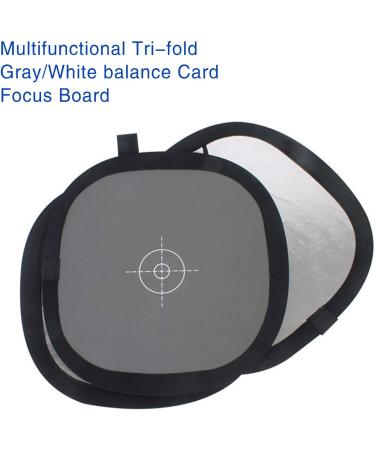 Sedremm Gray White Balance Card Tri-Fold Reflector 37x37cm - 3-in-1 Focus Board, Foldable 18% Grey/Black/White Balance Reference Card with Carry Pouch - Canon Nikon Sony DSLR - Buy Online on GoSupps.com