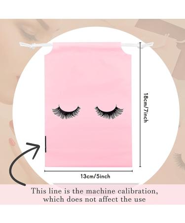 50 Piece Pink Eyelash Aftercare Bags with Drawstring | Cosmetic Toiletry Pouch for Women Girls | Makeup Travel Supplies - 5 x 7 Inches - Buy Online on GoSupps.com