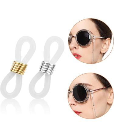 HUIHUIBAO 20 Pieces Eyeglass Chain Ends  Adjustable Spring Rubber Ends Connectors for Eye Glasses Holder Necklace Chain Strap  Gold and Silver Ring (Clear) - Buy Online on GoSupps.com