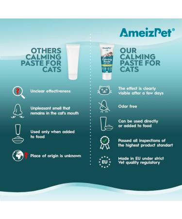 AMEIZPET Soothing Paste for Cats - Natural Stress Relief with Green Tea Extract | 100g Anti-Stress Calming Gel - Buy Online on GoSupps.com