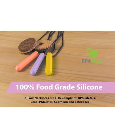 Buy Tilcare Chew Chew Chew Sensory Chewing Necklace | Durable Silicone Chewable Jewelry for Kids & Adults | Perfect for Autism | Available in Peach Yellow & Rose - Buy Online on GoSupps.com