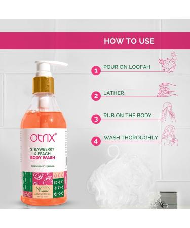 O.trix Strawberry Peach Hydrating Body Wash | Sulphate & Paraben-Free | Nourishing & Gentle Cleansing for Men & Women | 290ml - Buy Online on GoSupps.com