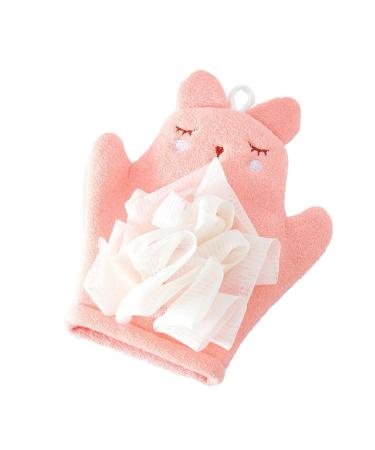 Kid Shower Brush - Girls Soft Body Wash Sponge - Gentle Body Wash Sponge Kid Body Wash Sponge Children's Bath Towel Sponge Gentle Children's Body Wash Sponge Pink