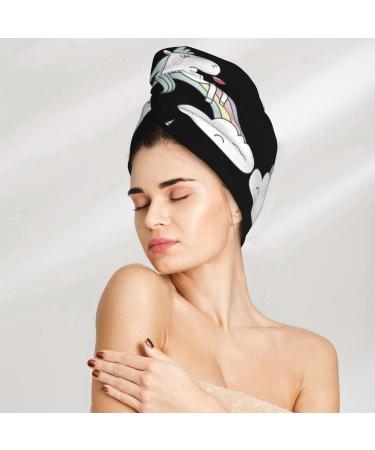 Unicorn Wine Microfiber Hair Towel | Super Absorbent Quick Dry Wrap for Women - Perfect for Long Curly & Thick Hair - Buy Online on GoSupps.com