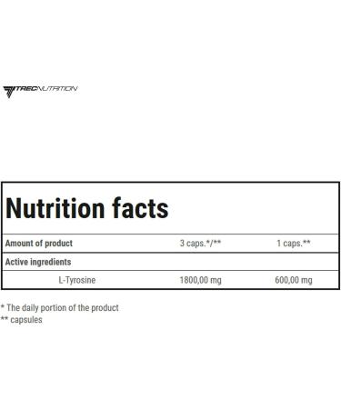 Trec Tyrosine | Amino Acid | Pharmaceutical Grade | Supports Focus on Mental Alertness and Weight Loss | Dietary Supplement (60 Capsules) - Buy Online on GoSupps.com
