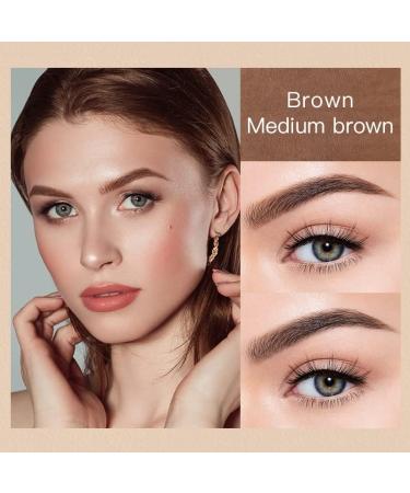 Eyebrow Stamp Double-ended Brow Cream Stamp with 2 Colour Long-Lasting Nature Eye Brow Powder 10 Reusable Eyebrow Stencils 2 Eyebrow Pen Brushes (Brown & Medium Brown) - Buy Online on GoSupps.com