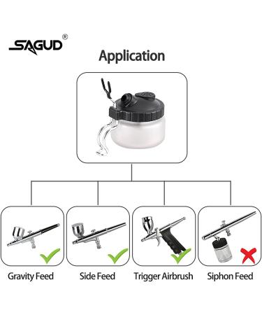 SAGUD Airbrush Cleaning Pot Kit with Strong Glass Bottles & Holder Station - Buy Online on GoSupps.com