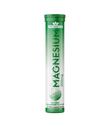 Natures Aid Magnesium Effervescent Natural Strawberry Flavour 20 Tablets 20 Count (Pack of 1) Magnesium Effervescent 20 Tablets