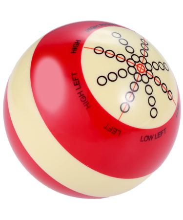 MOOCY Billiard Cue Ball, AAA-Grade Profession Resin Standard Practice Training Cue Ball (2-1/4'', 6 oz) (Red White)
