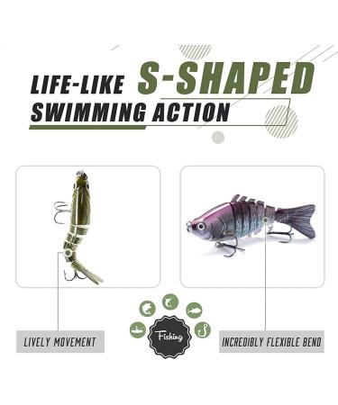 Betterjonny 5-Piece Fishing Bait Set | 10cm Multi Joint Wobbler Jerkbait - 3D Lifelike Swimbait for Hecht Barsch Zander with Hooks & Bait Box - International Shipping Available - Buy Online on GoSupps.com